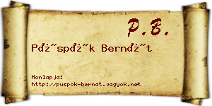 Püspök Bernát névjegykártya